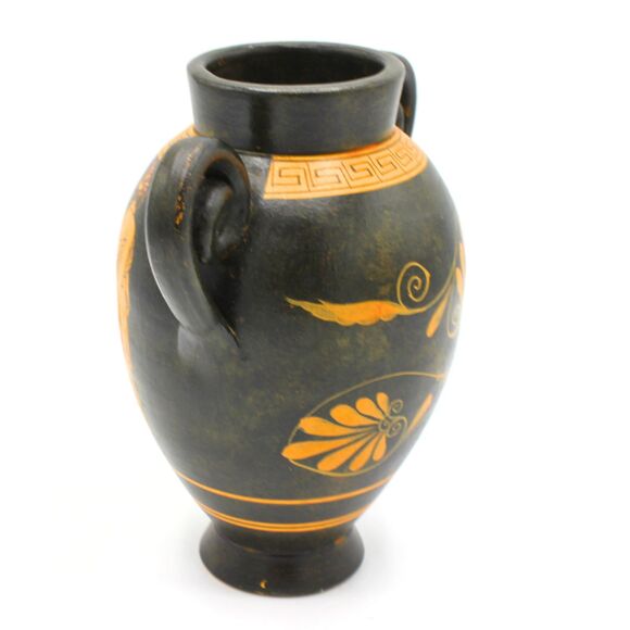 Vintage Greek Red Figure Amphora Vase Terracotta Pottery Classic Mythology Art - Picture 5 of 8